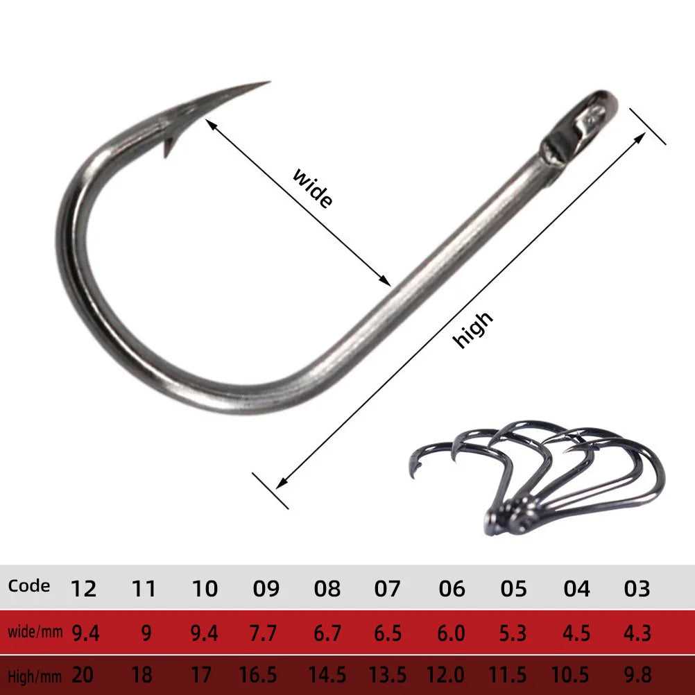 1000PCS Hooks Set High Carbon Steel Sharp Durable Barbed Fishhook