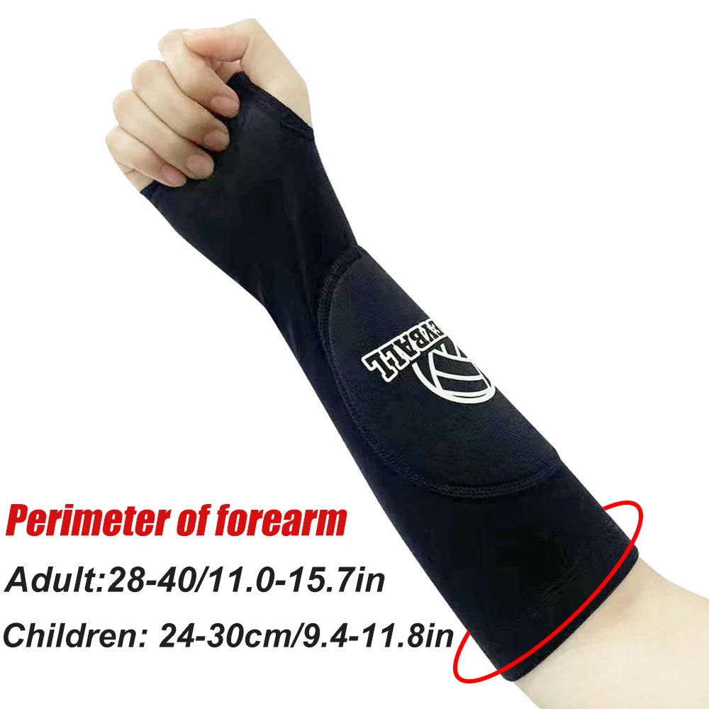 1Pair Volleyball Arm Sleeves with Protection Pads and Thumb Hole Padded Arms Sting