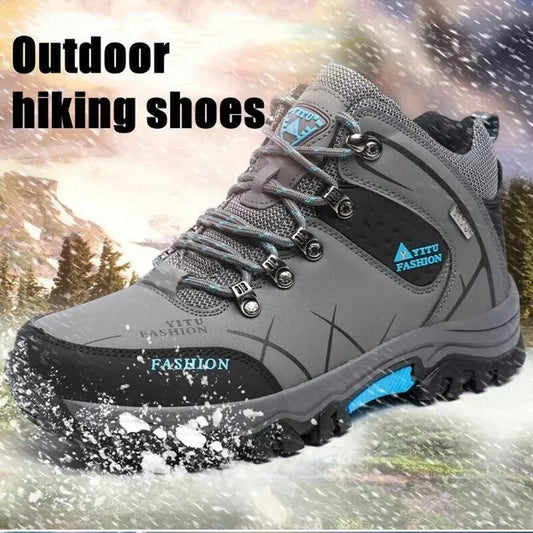 Men Waterproof Leather Hiking Boots