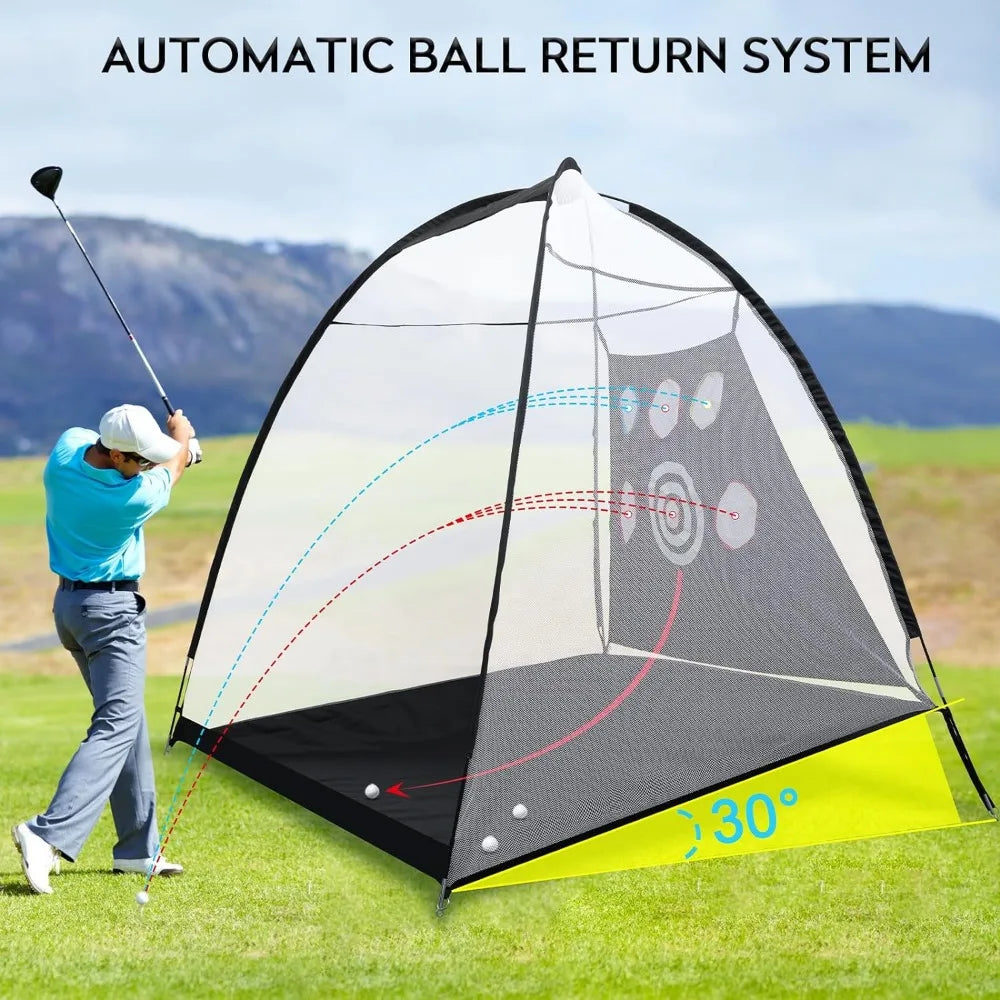 0x7ft Automatic Ball Return System Golf Nets for Backyard Driving Chipping