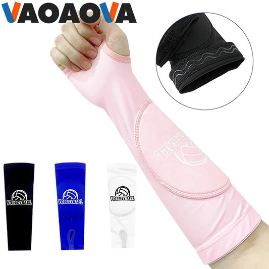 1Pair Volleyball Arm Sleeves  with Protection Pads and Thumb Hole Padded Arms Sting